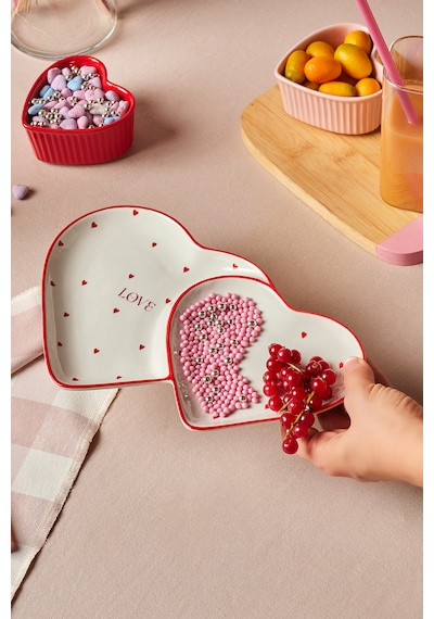 Karaca Heart To Heart Kalp Detaylı Sunumluk 26 Cm Kırmızı