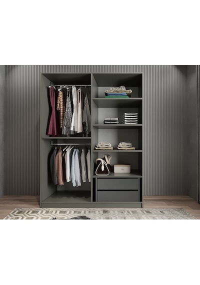 Bevel 4 Kapaklı Gizli Çekmeceli Gardırop Fb 180 Cm - Montaj Dahil