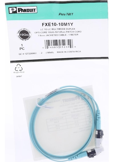 Panduit Fxe10-10m1y Lc-lc Fiber Optik Patch Kablo 1mt Multimode Duplex