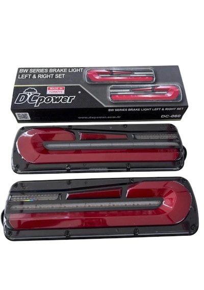 Dcpower Neon Led Stop Kayar Sinyalli Kamyon-tır-kamyonet 12x24 Volt Takım Sağ Sol 14 X 33 Cm