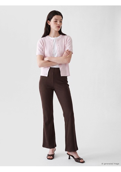 Lcw Comfort Pembe Bisiklet Yaka Kadın Triko Hırka