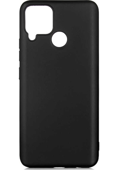 Kilifone - Realme Uyumlu C15 - Kılıf Mat Renkli Esnek Premier Silikon Kapak - Siyah