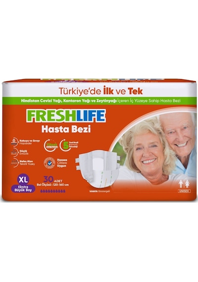 Freshlife Yetişkin Hasta Bezi Bel Bantlı Xl Extra Large 120 Adet XL