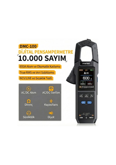 Fnırsı Dmc-100 Akım Gerilim Pens Metre 10000 Sayımlı Dijital True Rms Multimetre