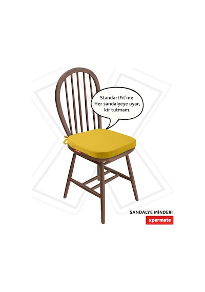Xpermate Standartfit Oval Sandalye Minderi 42x42x5 Sarı