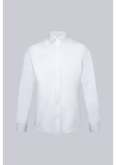 Hatemoğlu Beyaz Slim Fit Desenli Slim Yaka Pamuklu Uzun Kollu Klasik Gömlek 34309 4111993