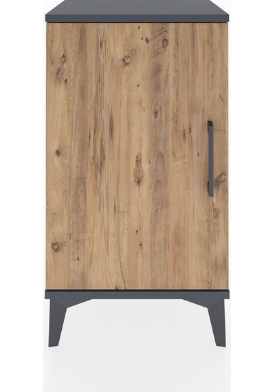 Arges Komodin 2 Raflı Tek Kapaklı 44x30x80 Antrasit-çam Antrasit