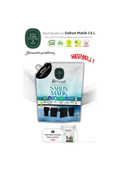 Eyüp Sabri Tuncer Siyah Çamaşırlar Sıvı Sabun Matik 1.5 L Ve Rosıe Hediye 1500 ML