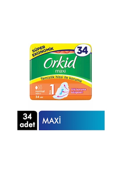Orkid Maxi Hijyenik Ped 34'lü