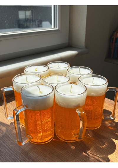 Bira Mum Dekoratif Mum Bira Sarı