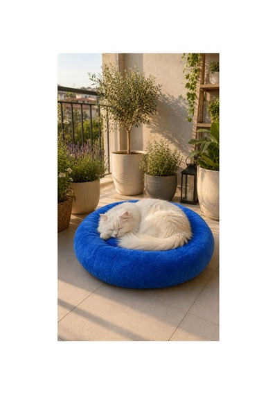 Peluş Ponçik Wellsoft Rahat Yumuşak Kaydırmaz Taban %100 Boncuk Elyaf Kedi Ve Köpek Yatağı Ve Minderi Mavi 1607674360