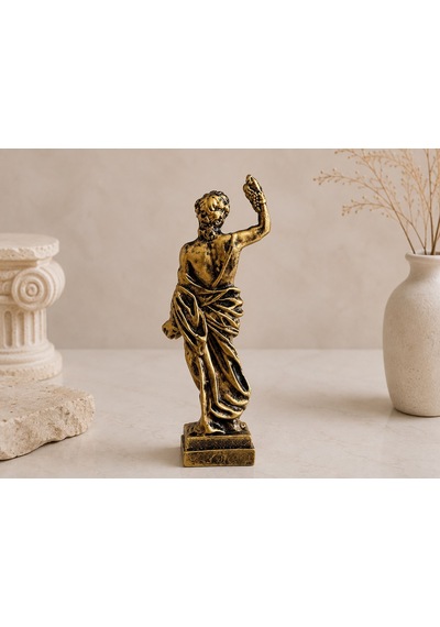 Dionysos Heykeli Dekoratif Biblo Antik Yunan Mitolojisi Gold Masaüstü Ev Ofis Dekoru