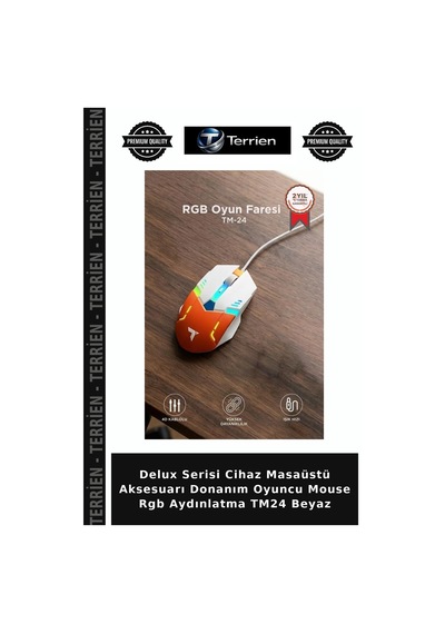Delux Serisi Cihaz Masaüstü Aksesuarı Donanım Oyuncu Mouse Rgb Aydınlatma Tm24 Beyaz