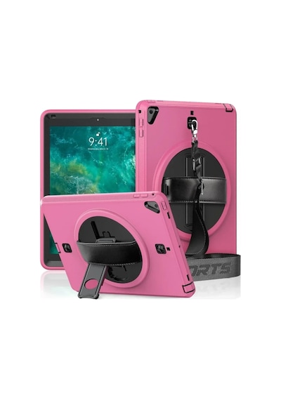 Mey İthalat Apple iPad 5 Air 9.7 Kılıf Strap-c Otterbox Tablet Kapak - Pembe Tablet Kılıfı