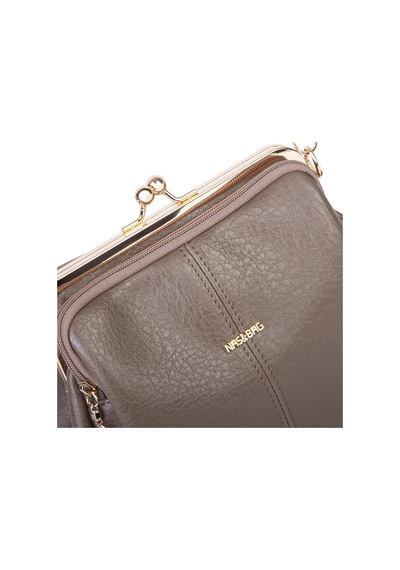Nas Bag Burslu Klipsli Vintage Omuz Ve Çapraz Çanta 23x20 Cm Ebatlarındadır Vizon Victoria