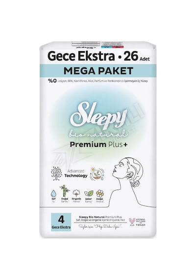 5 Adet Sleepy Bio Natural Mega Paket Extra Gece Hijyenik Ped 26'lı