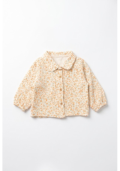 Tiffany Baby & Kids Müslin Orange Flower Tasarımlı Gömlek Ekru