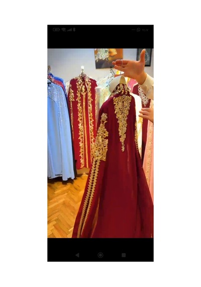 Moda Yöresel Kadın Kemerli Düğün Kaftan Abiye 2li Takım Kırmızı Kırmızı