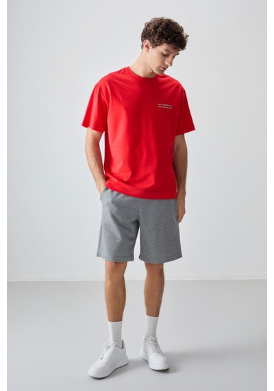 Air Jones Tommy Life Fiesta Pamuklu Kalın Yumuşak Dokulu Oversize Fit Baskılı Erkek T-shirt - 88375 Kirmizi Air Jones Tommy Life Fiesta Pamuklu Kalın Yumuşak Dokulu Oversize Fit Baskılı Erkek T-shirt - 88375 Kirmizi