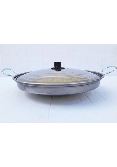 Kavurma Sacı. Kapaklı Saç Kavurma Tavası. Paslanmaz Krom 40 Cm