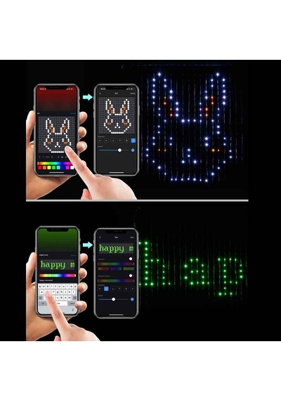 Rgb Akıllı Perde Işıkları 400 Led Işıklı Uzaktan Kumanda Hediye