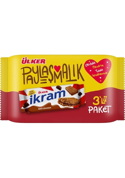 Ülker İkram Çikolata Kremalı Bisküvi 6'lı 3 x 84 G