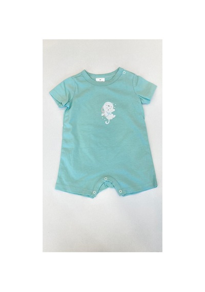 Fuar Baby Miniklere Özel Kız & Erkek Bebek Pamuklu Kısa Paça Tulum Turkuaz