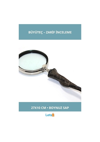 Doğal Boynuzlu Ergonomik Büyüteç 27x10 Cm