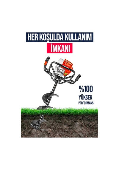 Germany Metal Dişli Çift Soğutmalı Benzinli Toprak Burgu Makinesi Fidan Dikme 20cm Delme Ucu