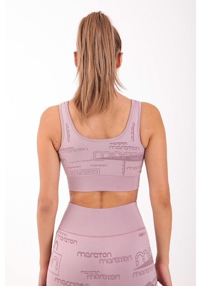 Maraton Active Slimfit Kadın Atlet Yaka Kolsuz Koşu Lila Bra 813065-Lila