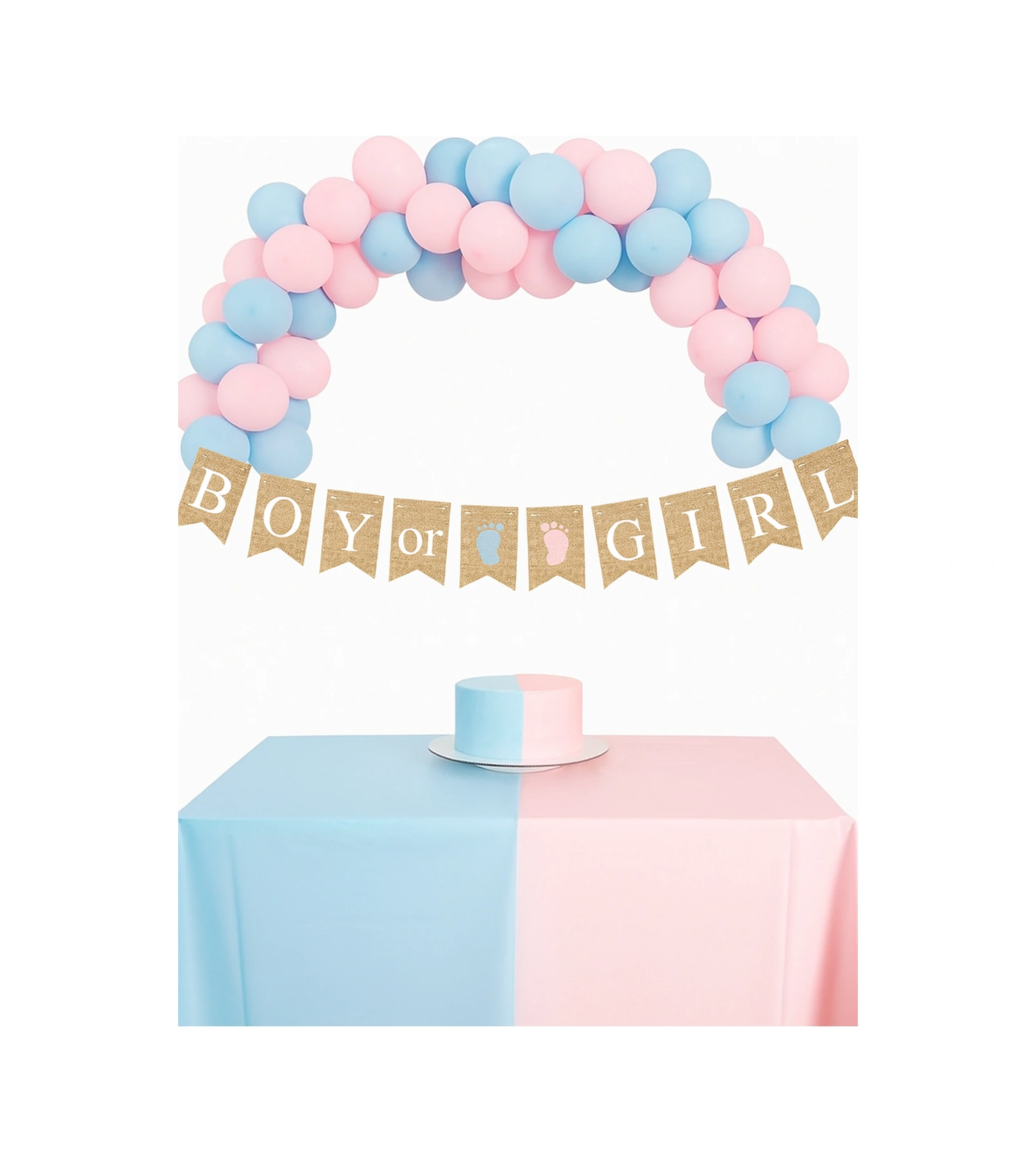 Cinsiyet Partisi Banner Jüt Görünümlü Boy Girl 10 Bayraklı 150cm Diğer