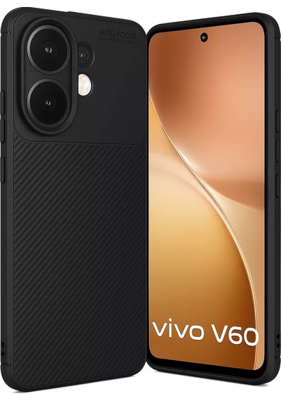 Newface Vivo V60 5g Auto Focus Karbon Kapak - Siyah