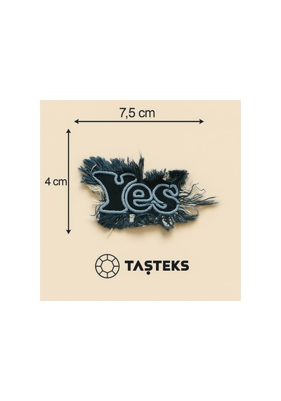 Taşteks Ütülenebilen Veya Sticker Olarak Kullanılabilen ''yes'' Yazılı Kot Patch