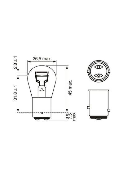 Bosch 1016 12V P21 5W Çift Duy Çapraz Tırnak Park Stop Ampulü