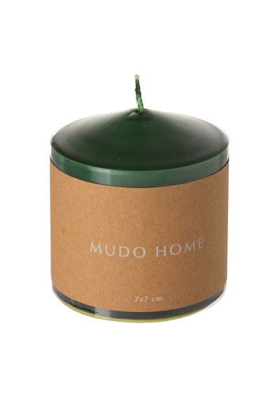 Mudo Home Sütun Mum Yeşil 7x7cm