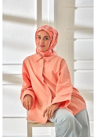 Silk Home Velora Eşarp 161001-42 Pudra, Pembe, Turuncu, Küf Yeşili
