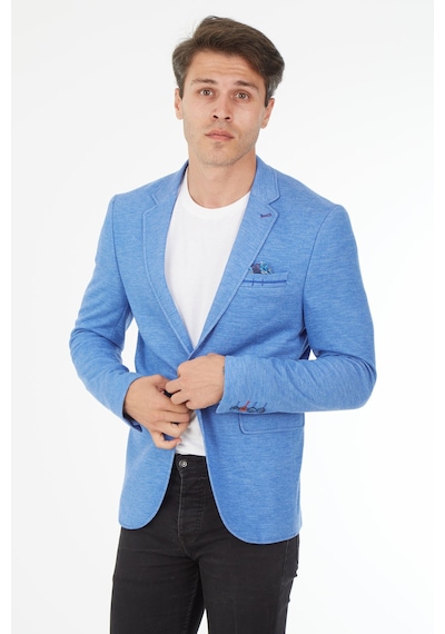 Sposo 5126 Dar Kalıp Yarım Astarlı İndigo Erkek Blazer Ceket İndigo