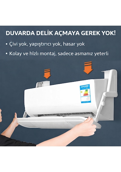 Evrensel Ayarlanabilir Metal Tokalı Klima Aparatı Hava Yönlendirici Aparat Delikli Split Tipi Sperlik White