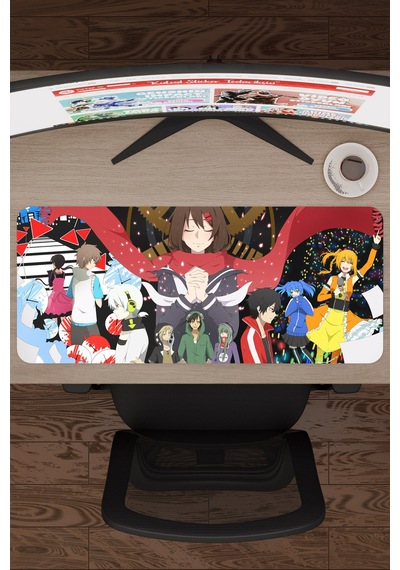 Kagerou Project Kaymaz Dikişli Kauçuk Oyuncu Mousepad V2 - 70x30 Xl Gaming Mouse Pad Fare Altlığı