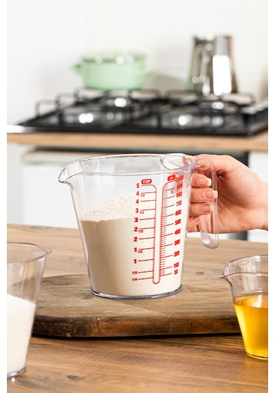Porsima 3lü Şeffaf Plastik Ölçek Kabı - Beher Mutfak Ölçü Kabı 250ml-500ml-1000ml