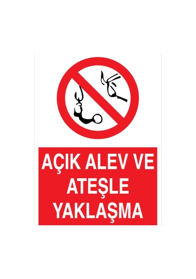 Tehlike Sigara Içilmek Kibrit Taşımak Açık Alev Kesinlikle... Uyarı Tabelası - 20x30 Foreks - Aa12