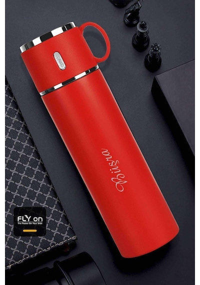Kişiye Özel Isim Baskılı 316 Paslanmaz Çelik Termos Bardak 580 Ml Thermos Mug Kupa Coffee -1526
