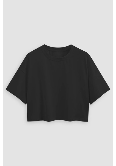 Hiccup Basic Bisiklet Yaka Kısa T-shirt Siyah