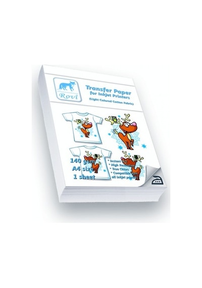 Transfer Kağıdı (Açık Renk Pamuklu Kumaş) - 140Gsm 10 Adet A4
