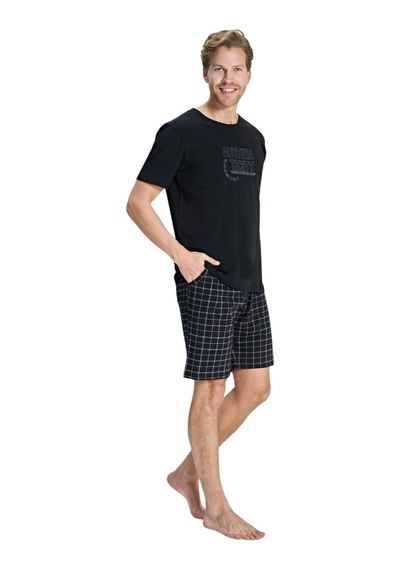 Over Sleep By Poleren Over Sleep 2382 Erkek Süprem Şort Yazlık Takım S-m-l-xl Siyah