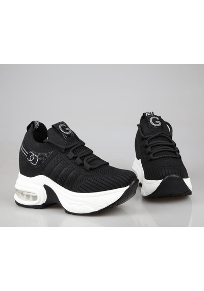 Guja 25y300-14 Dolgu Topuk Siyah Kadın Sneakers Siyah