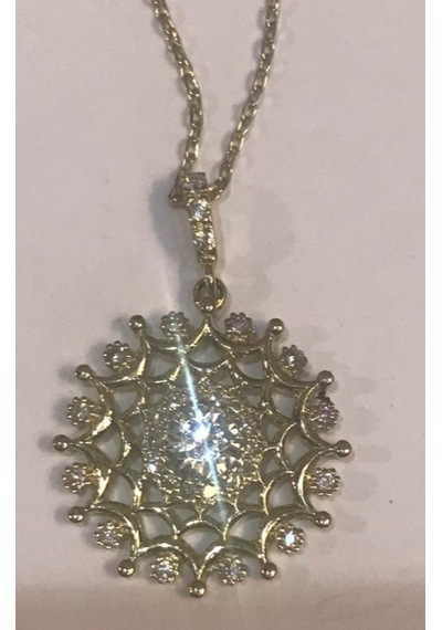 8 Ayar Taşlı Altın Kolye-3.13Gm-42Cm-Zincir Altındır
