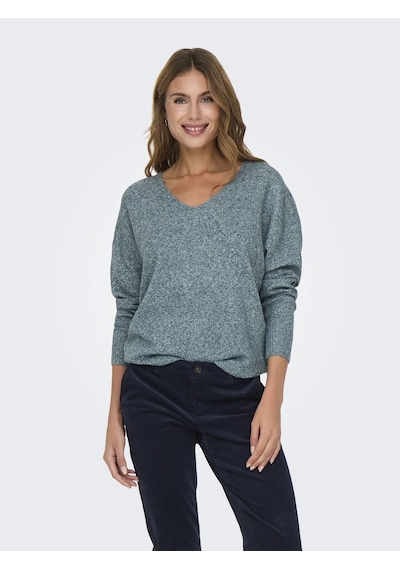Vero Moda Only V Yaka Örme Kadın Kazak 15224360 Yeşil