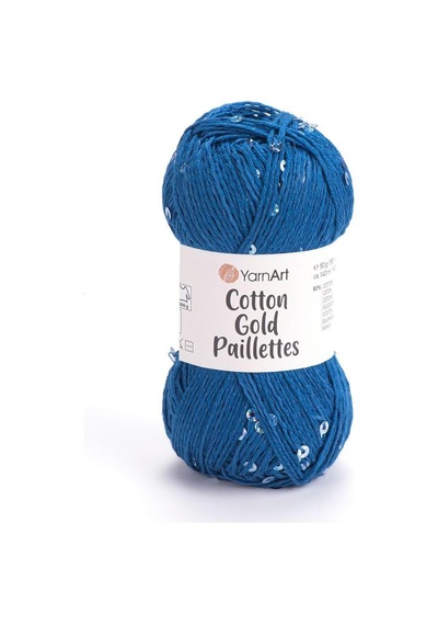 Yarnart Cotton Gold Paıllettes - Örgü İpi Mavi-7111