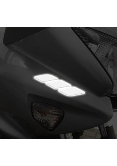 Araç Otomobil Motosiklet Bisiklet Reflektif Beyaz 6 Parça Çok Amaçlı 3d Sticker Abanoz